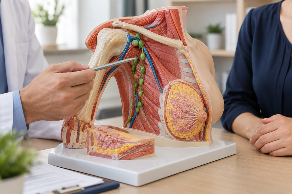 Koltuk altı lenf bezlerinin anatomik model üzerinde değerlendirilmesi