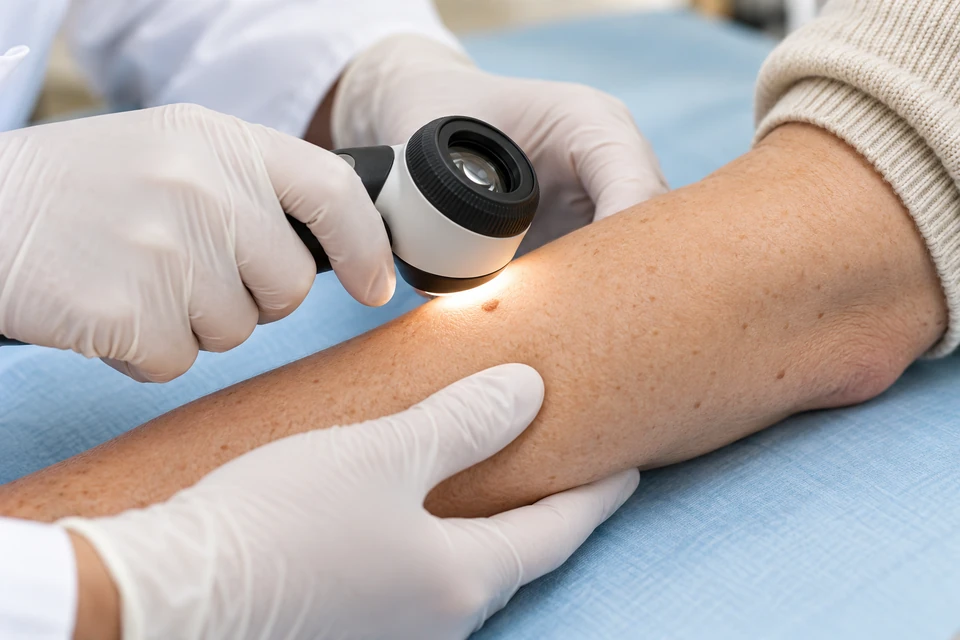 Cilt lezyonunun dermatoskopla değerlendirilmesi