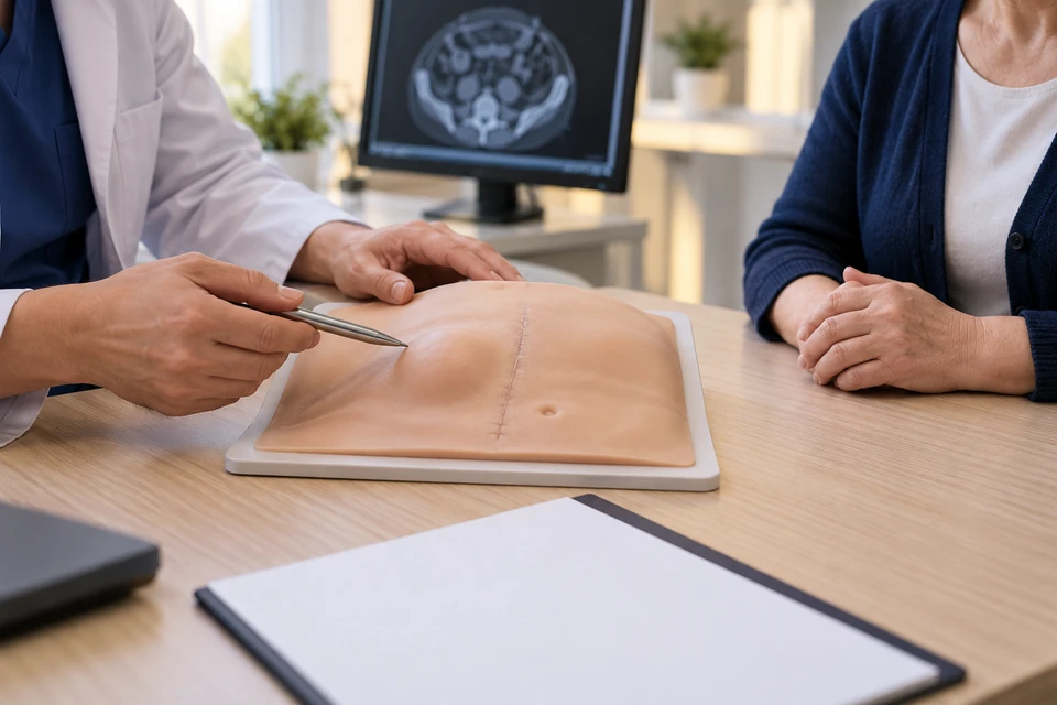 Planning incisional hernia repair using an abdominal-wall model