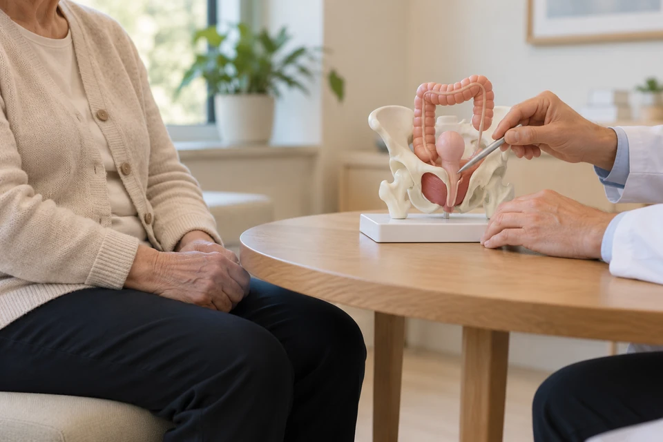 A consultation using bowel and pelvic models for rectal prolapse assessment